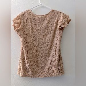 Adrianna Papell Blush Lace Top